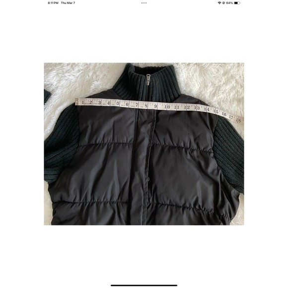 United Colors of Benetton Puffer Jacket W/Sweater Sleeves Full Zip Size 44/XS - Picture 9 of 10